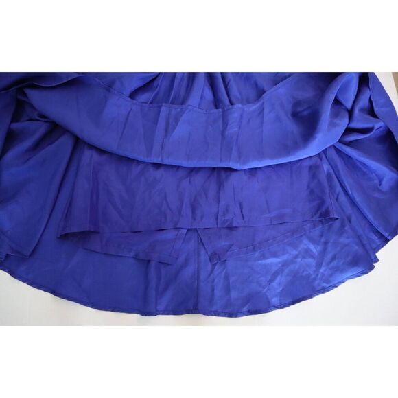 Trina Turk 2103630 Women Sz 6 Lapis Blue Embellished Romani Cape Silk Dress - Picture 9 of 14